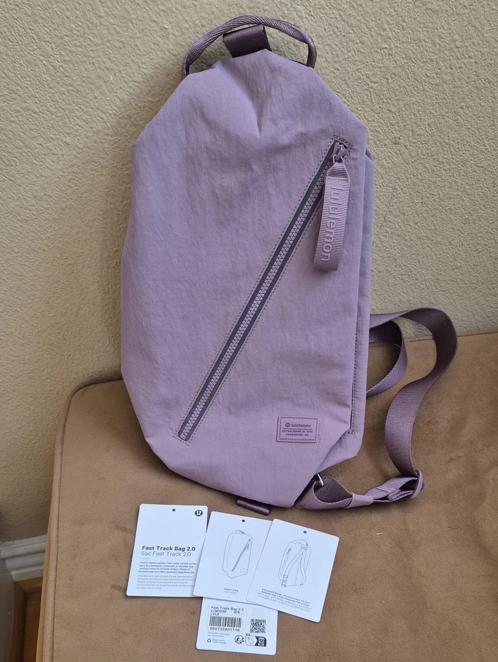 lululemon Fast Track Bag 2.0 9L Dusty Lavender